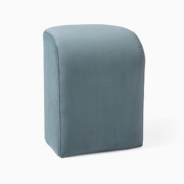 Tilly Small Ottoman, Poly, Twill, Slate, Concealed Support - Image 1