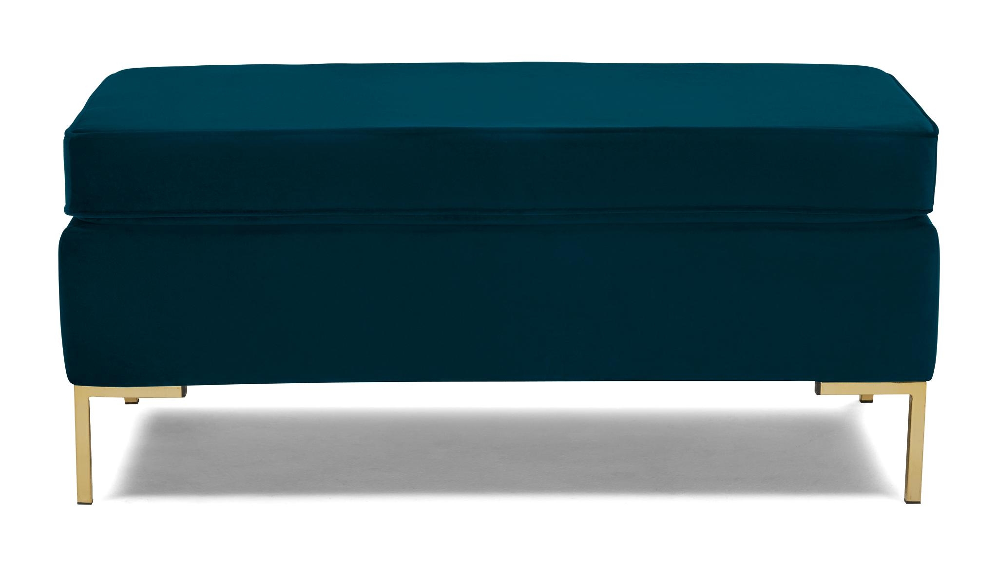 Blue Dee Mid Century Modern Bench with Storage - Key Largo Zenith Teal - Image 0