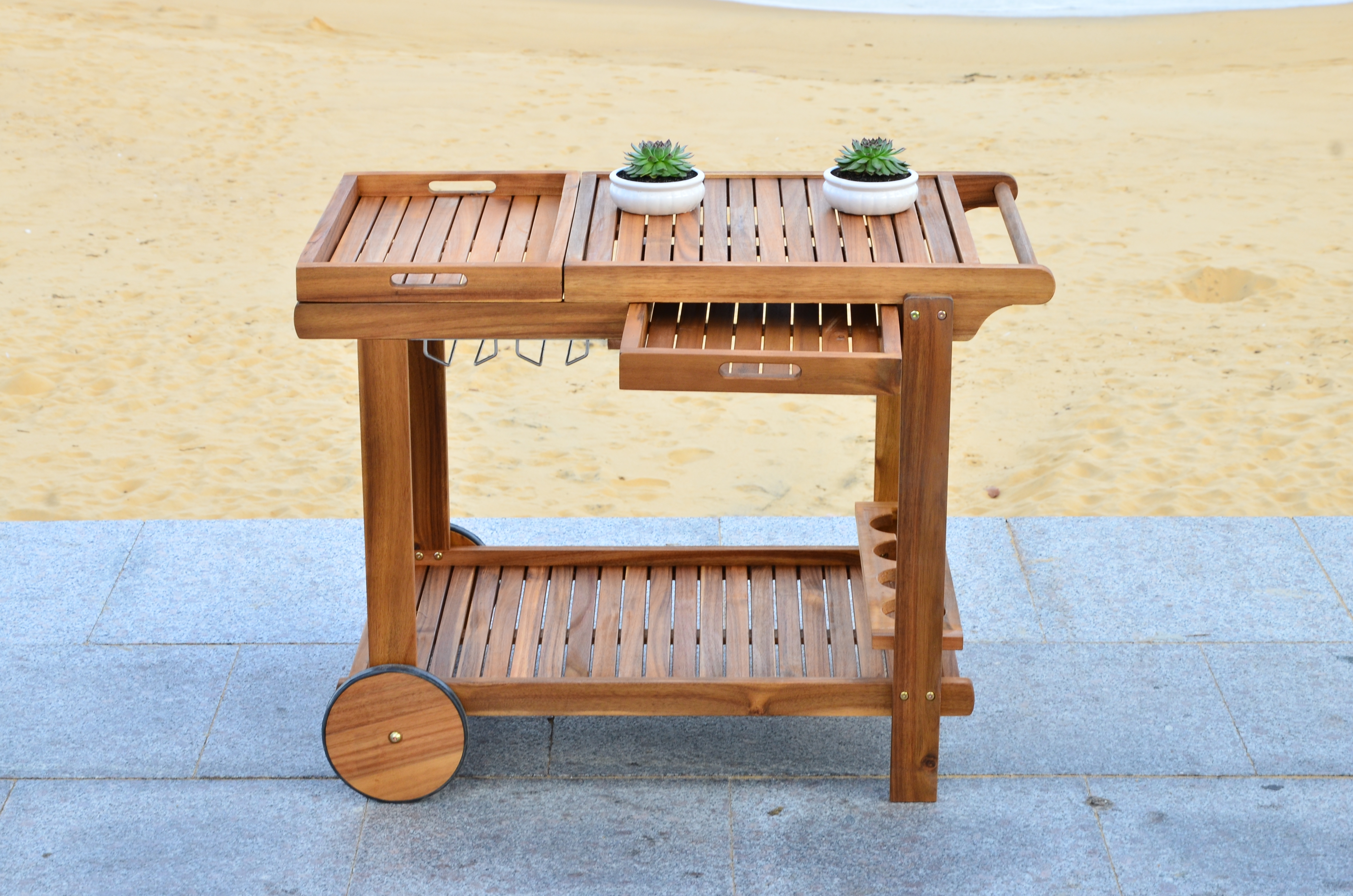 Orland Tea Trolley - Natural - Safavieh - Image 5