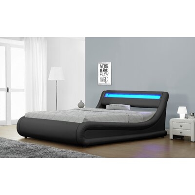 Queenscliff  Faux Leather Upholstered Storage Platform Bed - Image 0