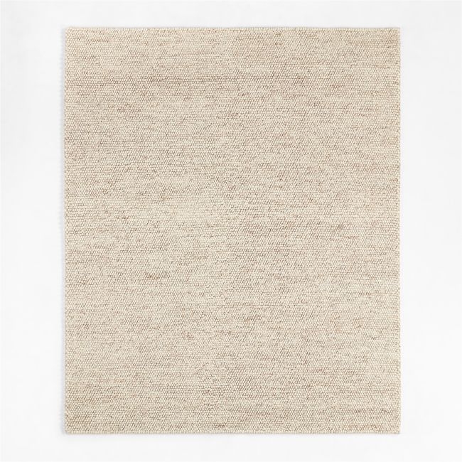 Orly Wool Blend Textured Ivory Area Rug 6'x9' - Image 0