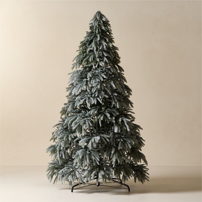 Faux Downswept Flocked Pine Pre-Lit LED Christmas Tree with Warm White Lights 9' - Image 3