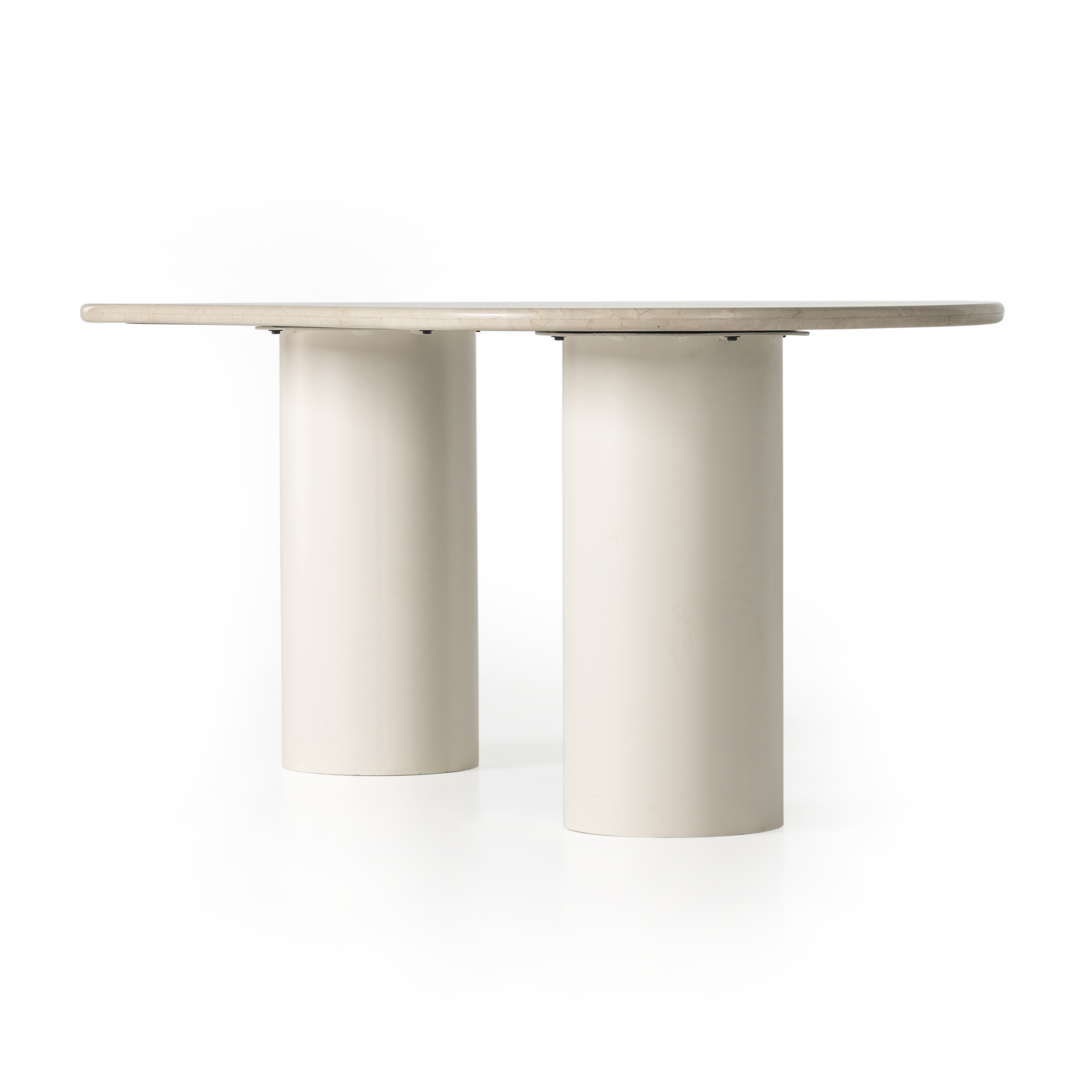 Belle Oval Dining Table-Cream Marble - Image 2