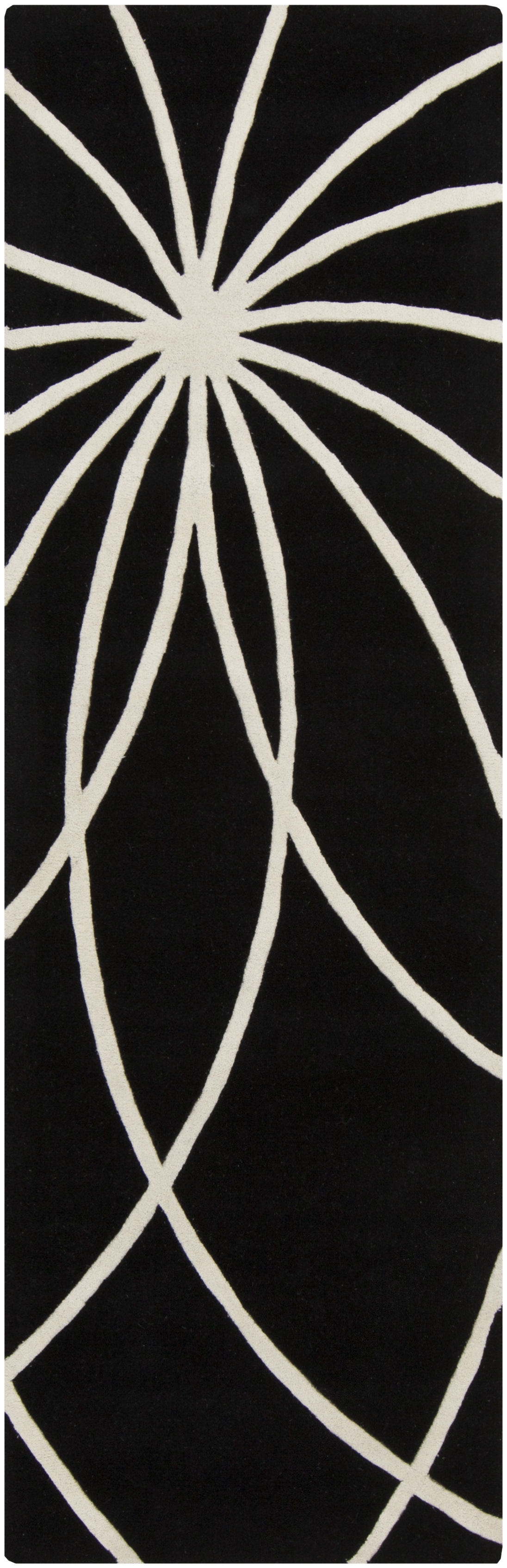 Forum Black Indoor 2'6" x 8' Handmade Rug - Image 0