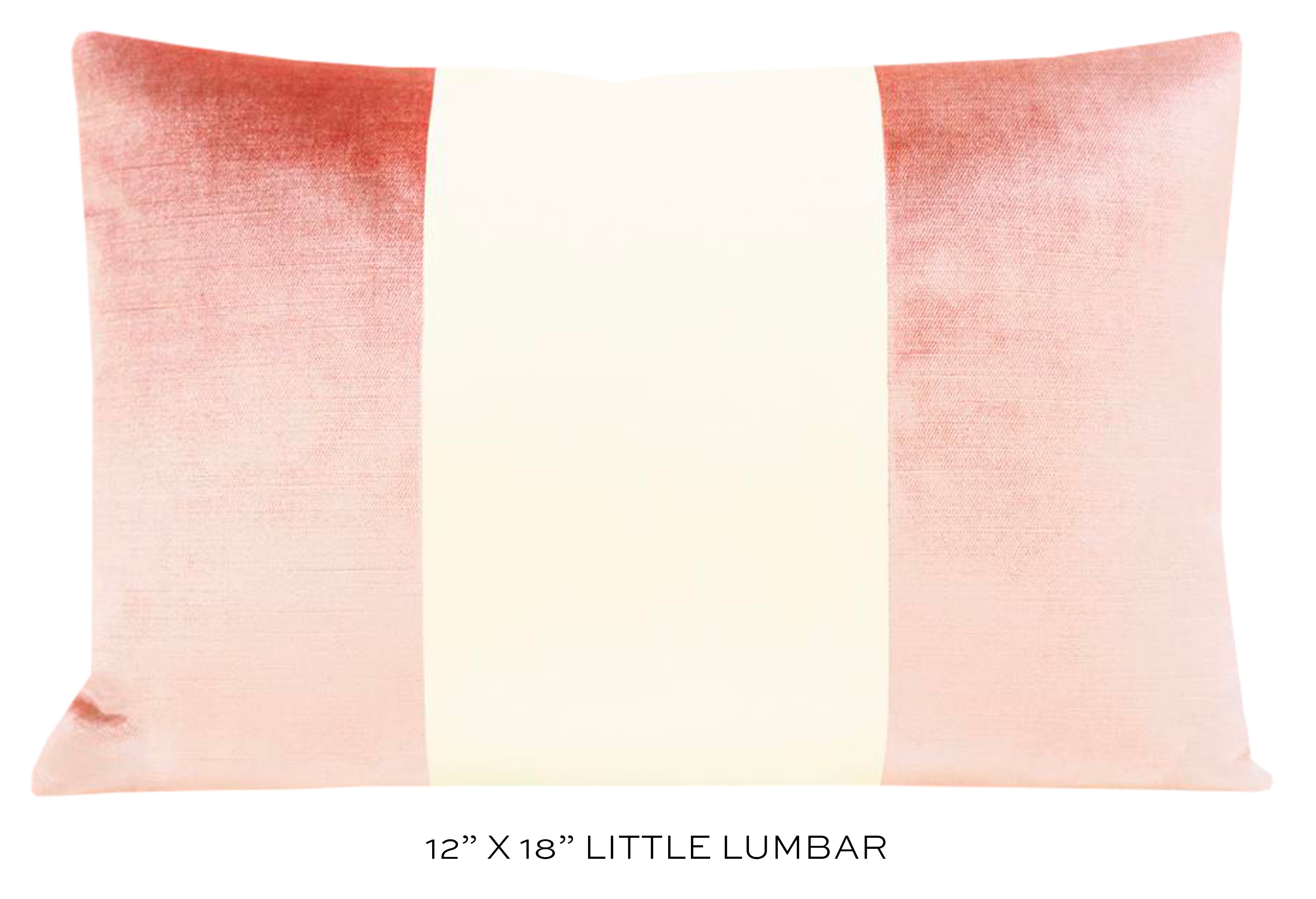 PANEL COLORBLOCK :: FAUX SILK VELVET // PINK PEONY + ALABASTER SILK - 20" X 26" STANDARD SHAM - Image 3
