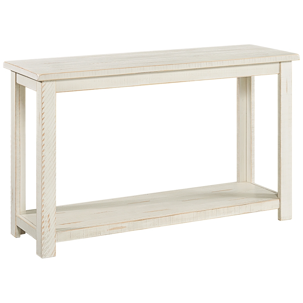 Ventura 48" Wide Antique White Rectangular Wood Sofa Table - Style # 79P43 - Image 0