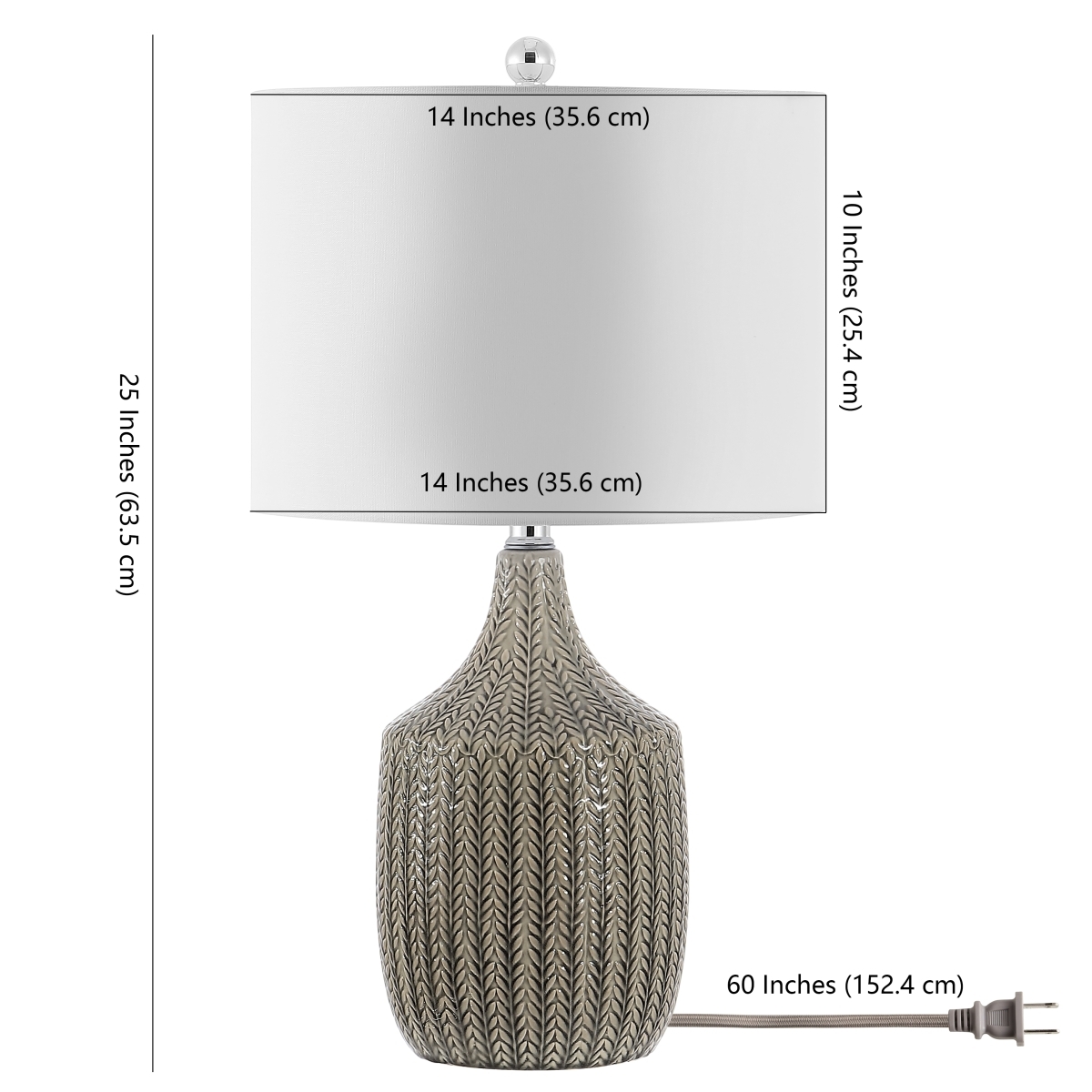 Secia 25" Table Lamp - Grey - Image 0