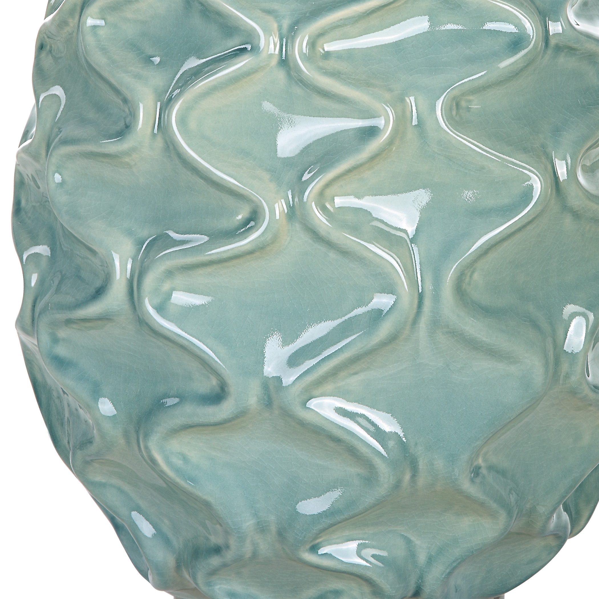Laced Up Sea Foam Glass Table Lamp - Image 3