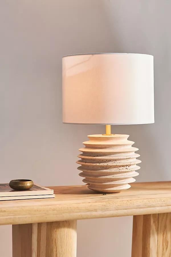 Thea Travertine Mini Table Lamp - Image 0