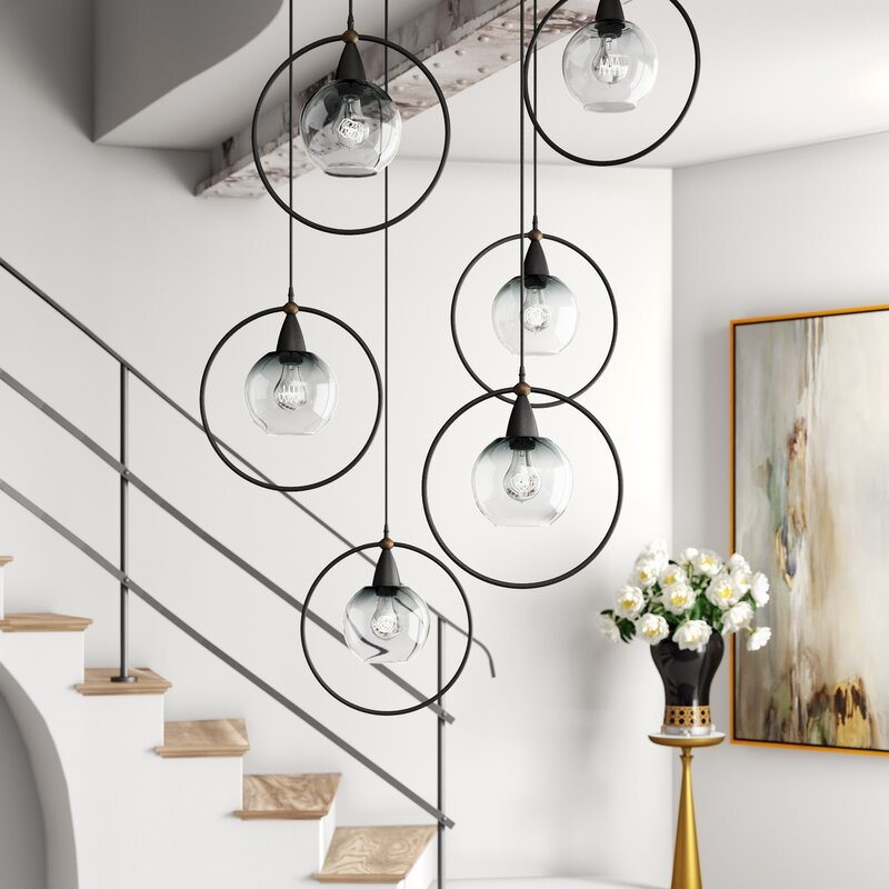 Currey & Company Moorsgate 6 - Light Cluster Geometric Pendant - Image 0