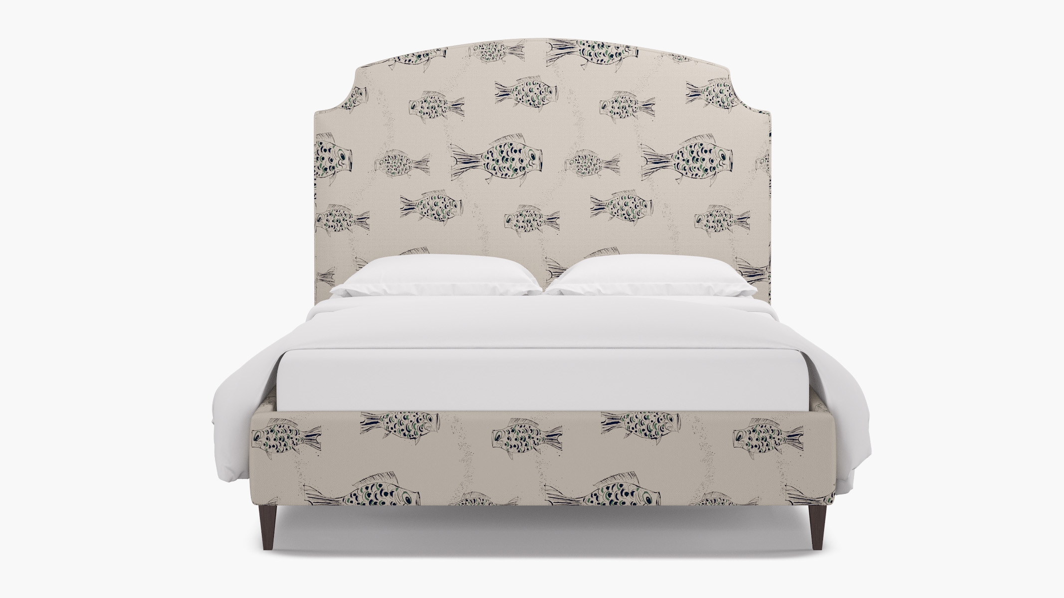 Cove Bed, Canvas Sakana, Espresso Square Tapered Leg, King - Image 0