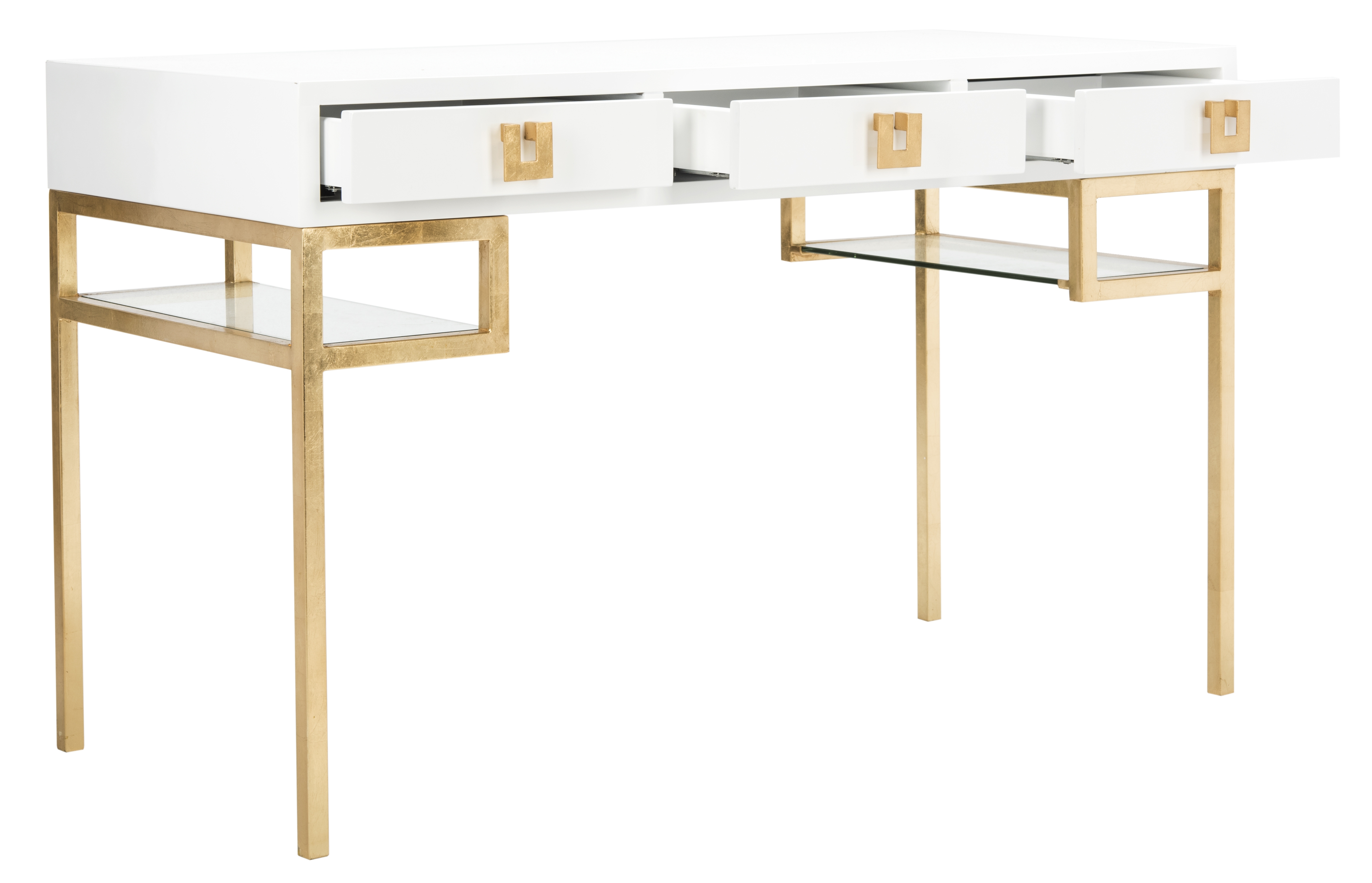 Neria Lacquer Writing Desk  - White Lacquer - Arlo Home - Image 2