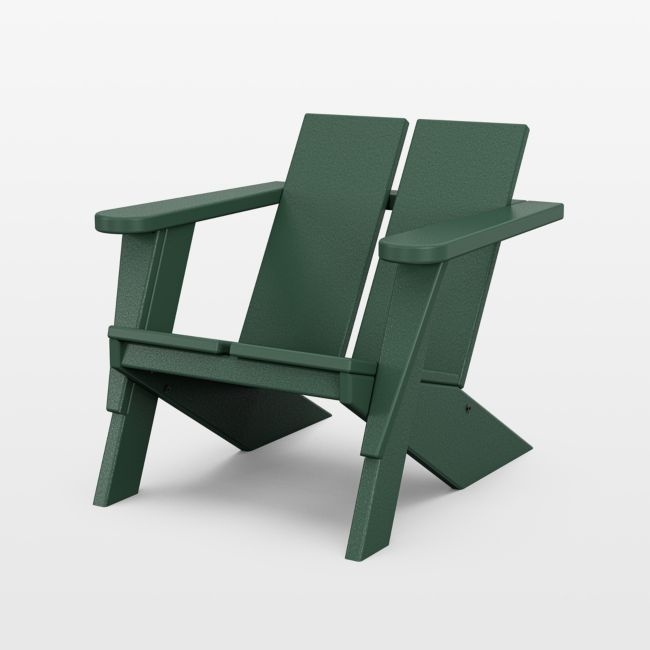 Paso Green Outdoor Kids Adirondack Chair by POLYWOOD ® - Image 0