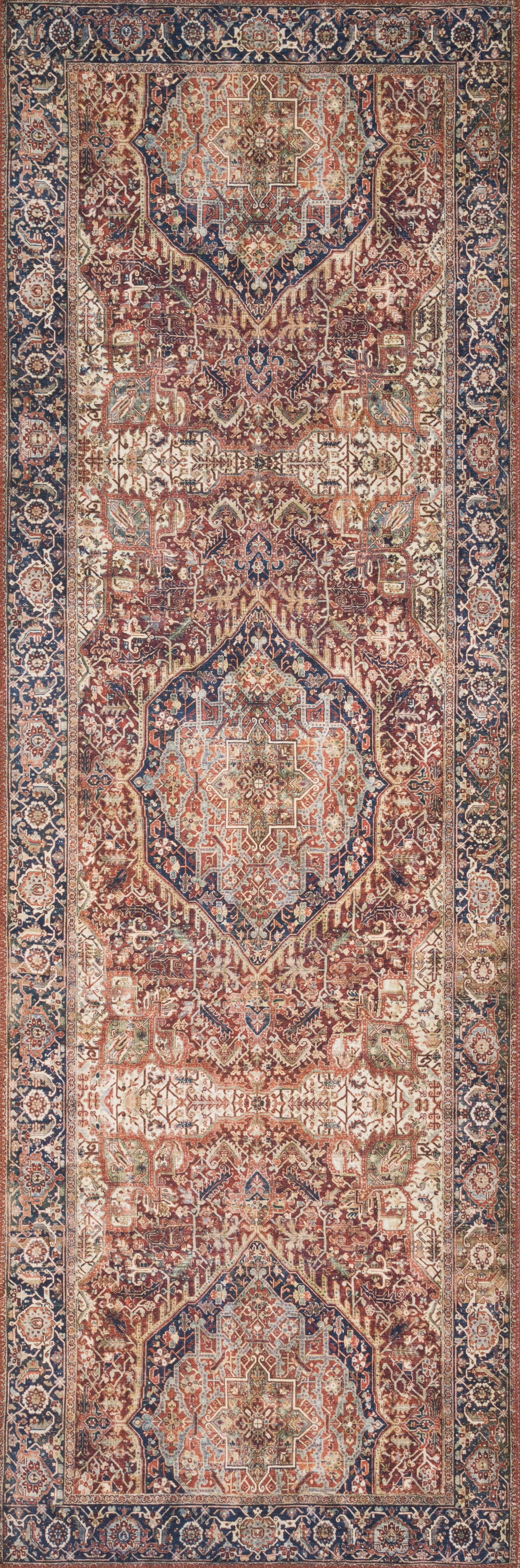 Layla Rug - Red / Navy 9'-0" x 12'-0" - Image 3