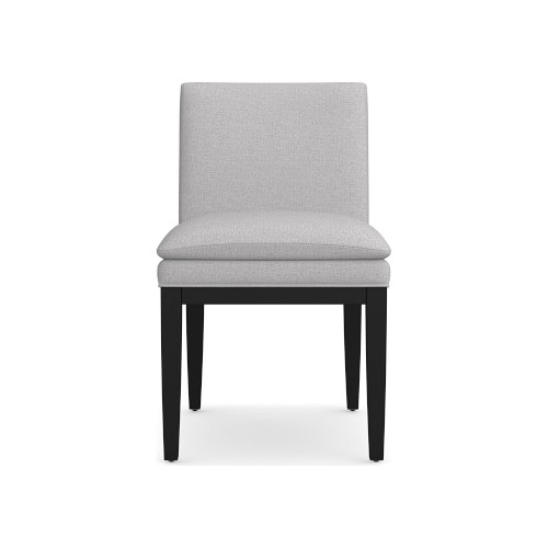 Laguna Side Chair, Standard Cushion, Perennials Performance Basketweave, Fog, Ebony Leg - Image 0