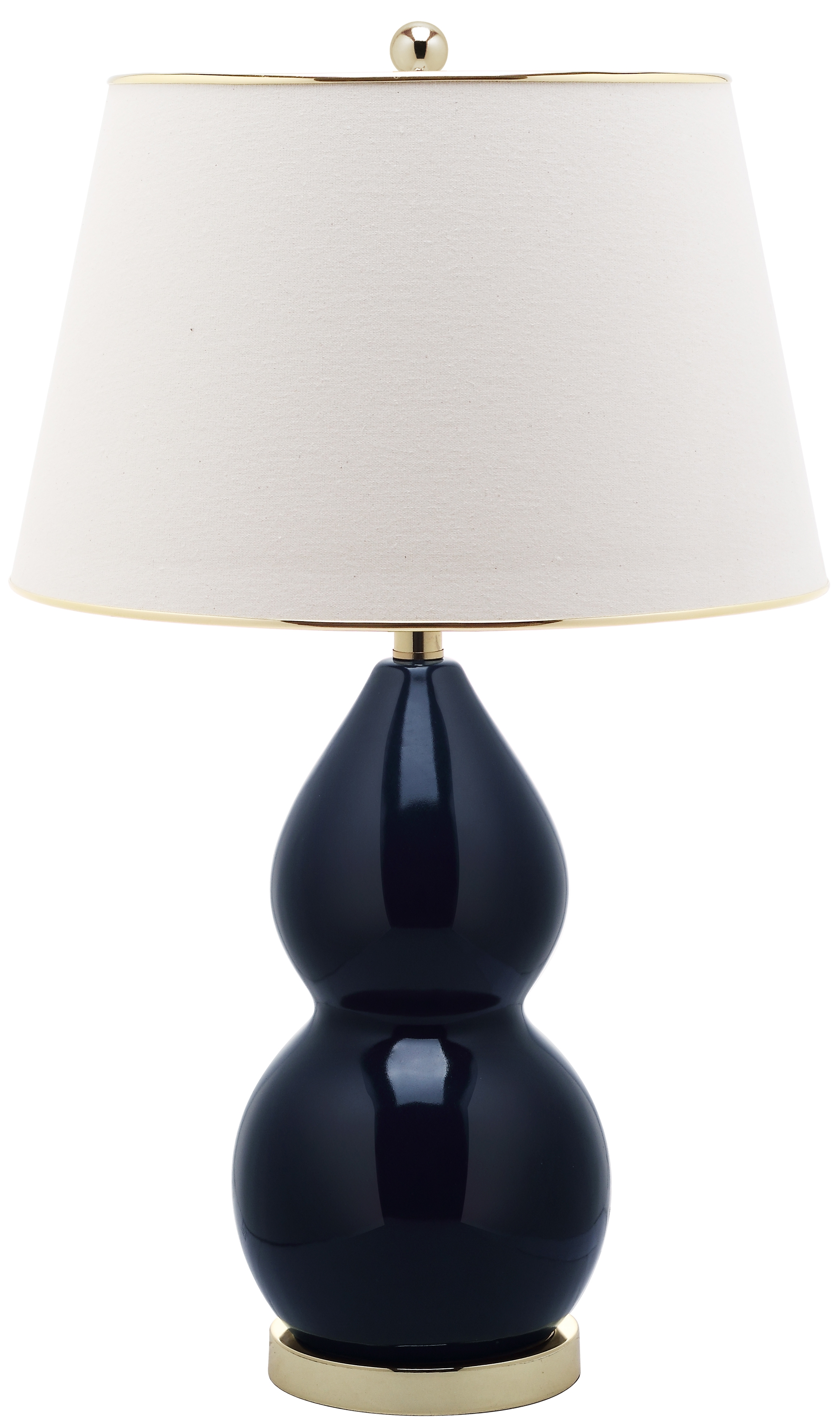 Jill 26.5-Inch H Double- Gourd Ceramic Table Lamp - Navy - Arlo Home - Image 3