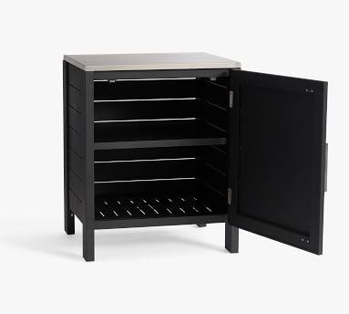 Malibu Metal Outdoor Kitchen Single Cabinet, Black - Image 2