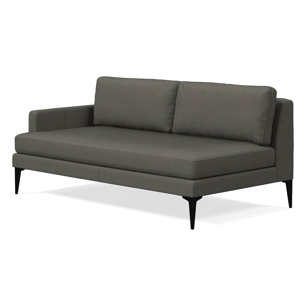 Andes Left Arm 2.5 Seater Sofa, Poly, Vegan Leather, Cinder, Dark Pewter - Image 0