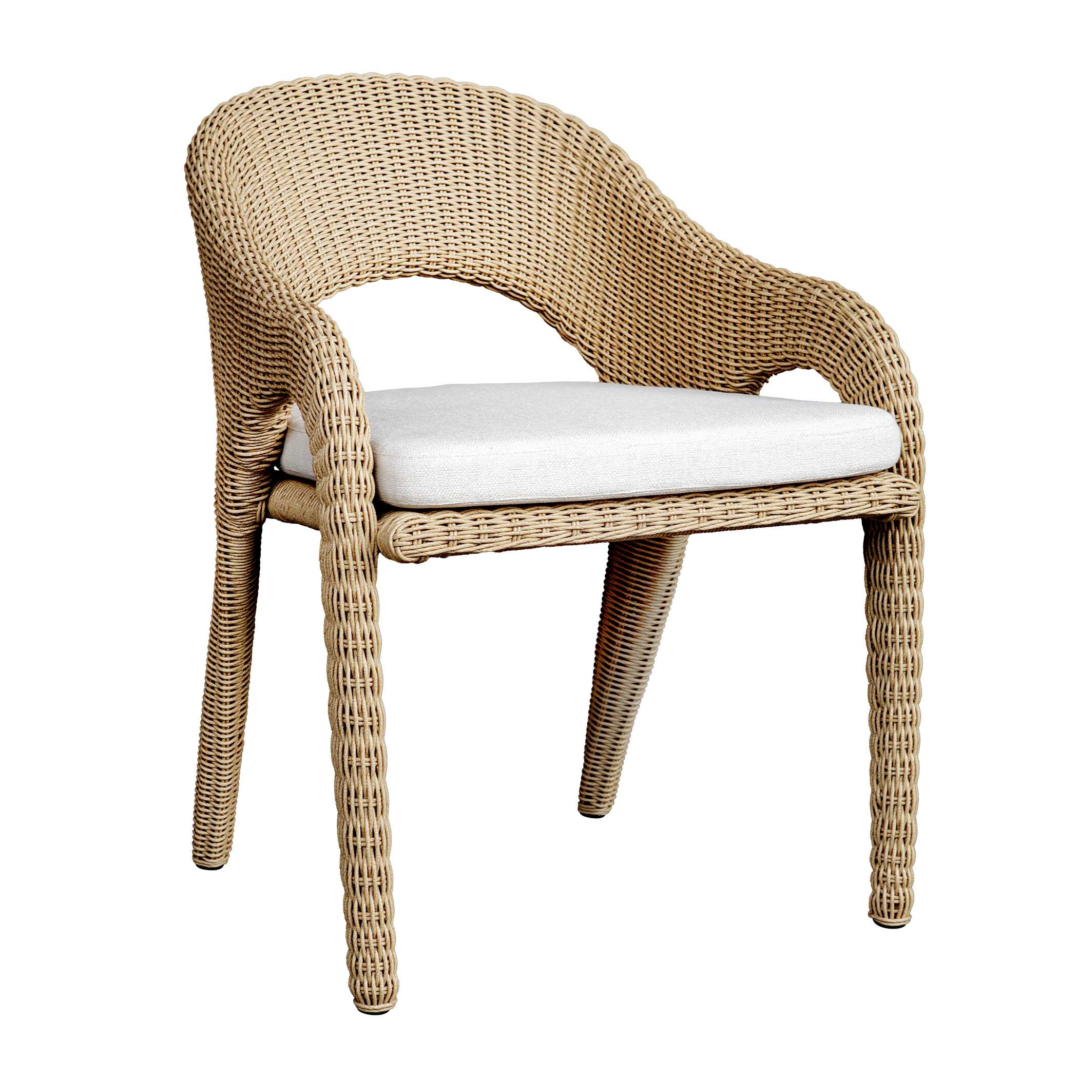Kavali Outdoor Wicker Dining Armchair - Image 4