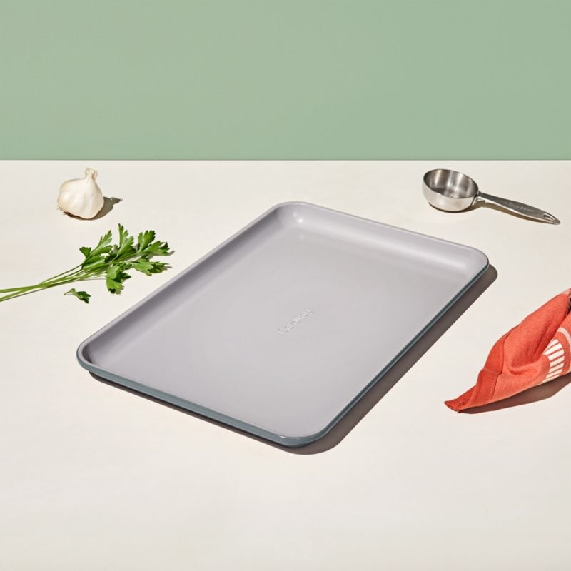 Caraway ® Graphite Ceramic Non-Stick 2-Piece Baking Sheet Duo with Gold Hardware - Image 3