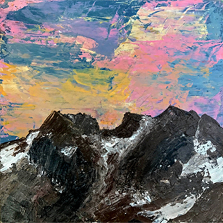 Arapahoe National Forest [3]: A Colorful Abstract Mixed Media Mountain Range Art Print by Alyssa Hamilton Art - Small - Image 1