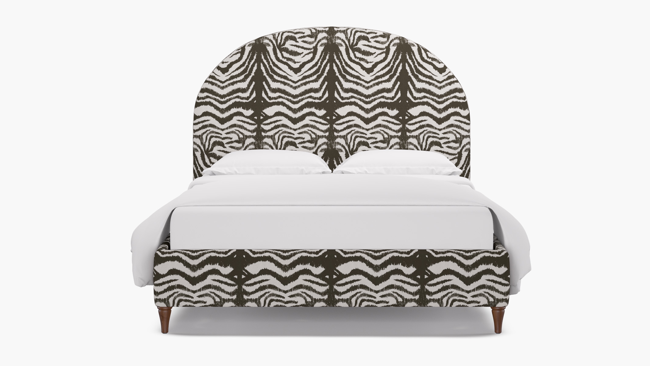 Demilune Bed, Zebra, Walnut Decorative Tapered Leg, Twin - Image 0