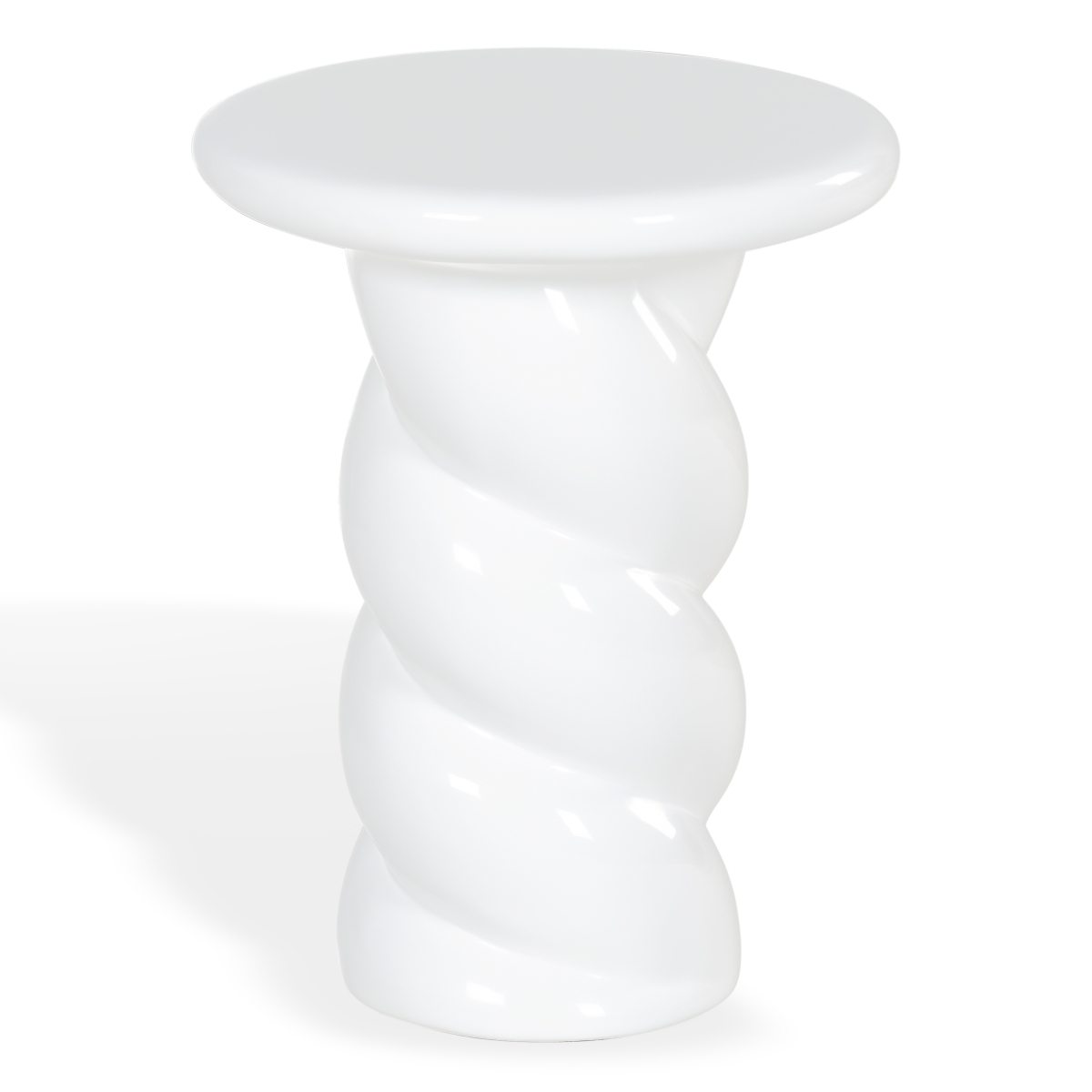Noelly Concrete Accent Table - White - Image 4