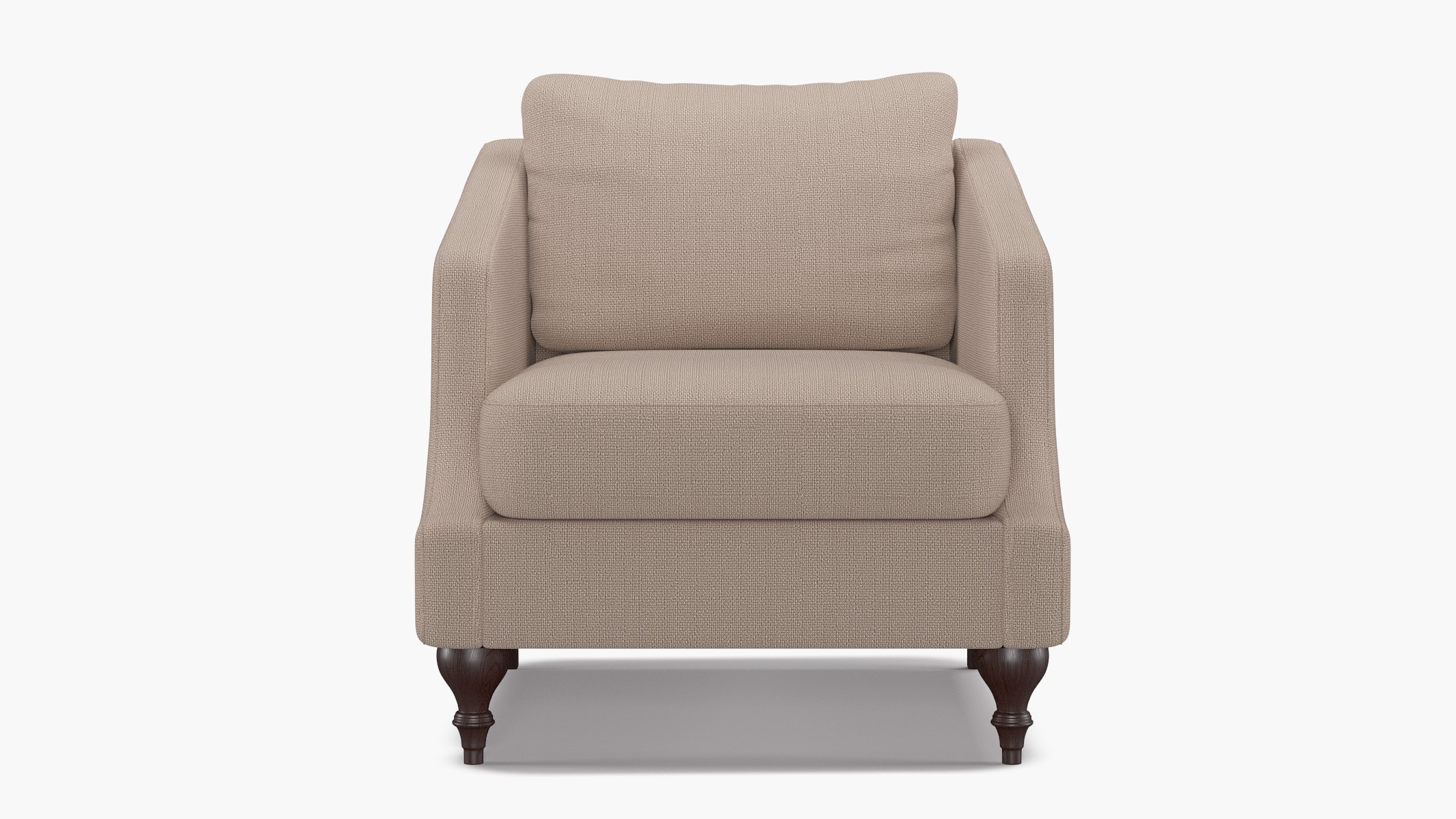 Slope Arm Chair, Husk Everyday Linen, Espresso Turned Wood Leg - Image 0