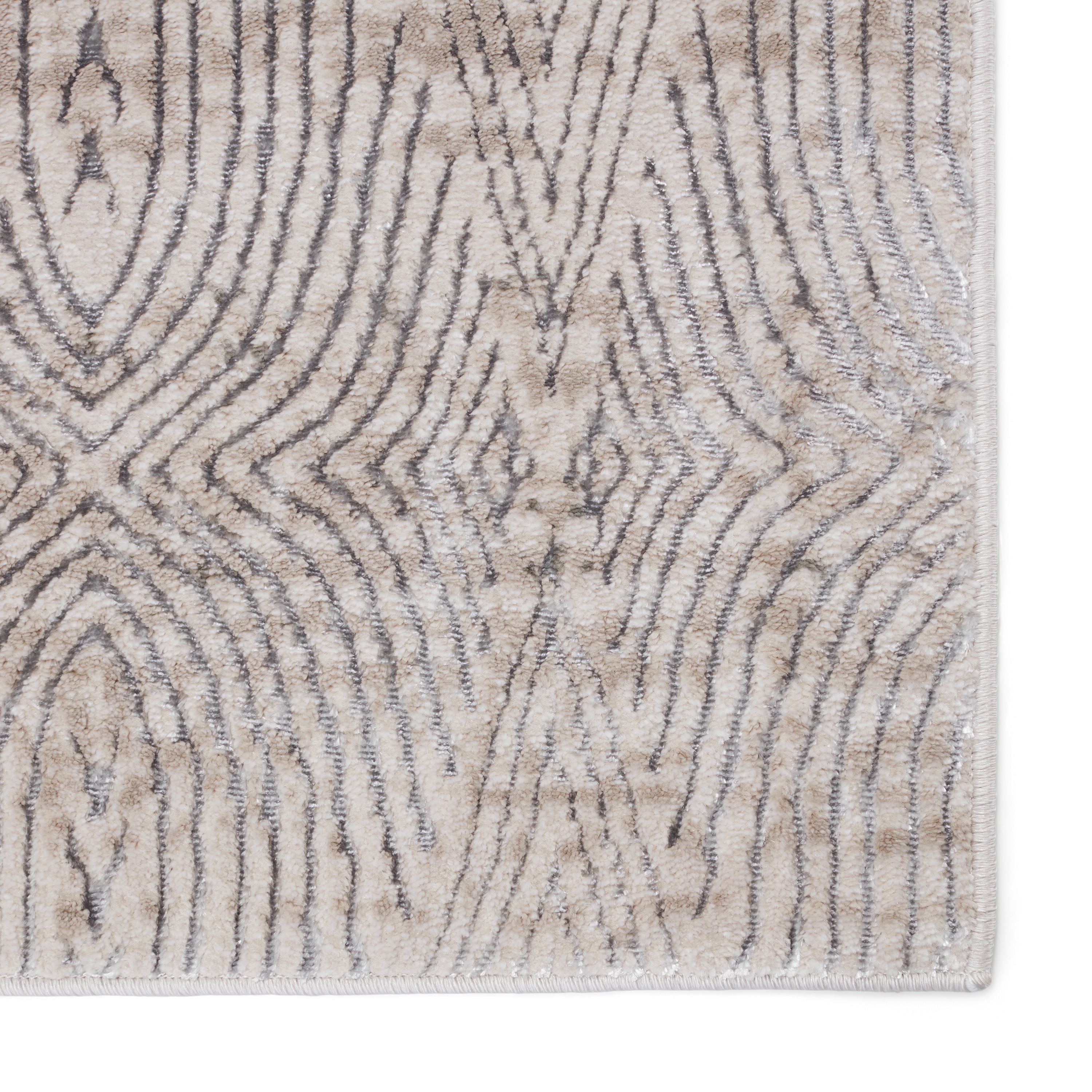 Nikki Chu by Jaco Trellis Cream/ Gray Area Rug (7'10"X10'6") - Image 3