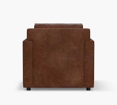 SoMa Sanford Square Arm Leather Armchair, Polyester Wrapped Cushions, Statesville Caramel - Image 3