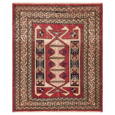 One-of-a-Kind Hand-Knotted 1960s Turkish Brown/Red 2'4" x 2'10" Area Rug - Image 0
