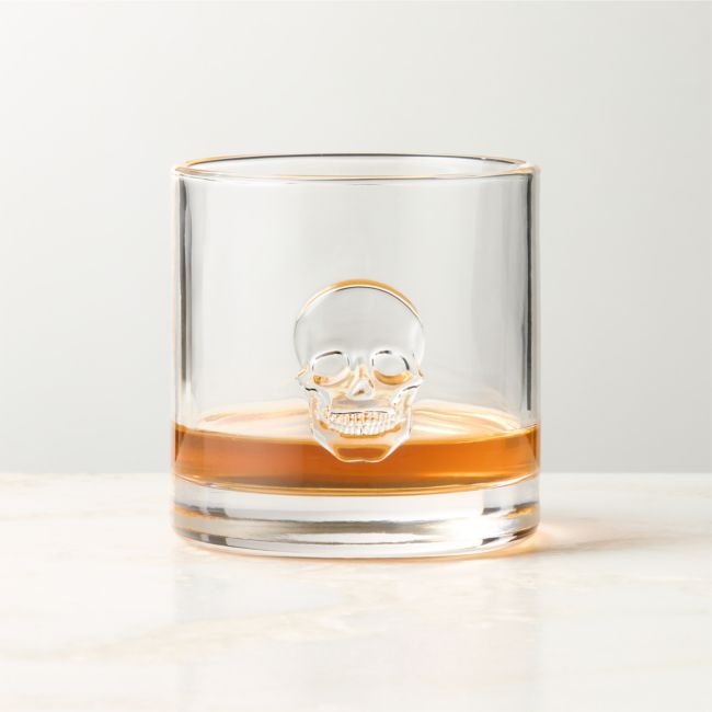 Skull Embossed Double Old-Fashioned Glass - Image 0