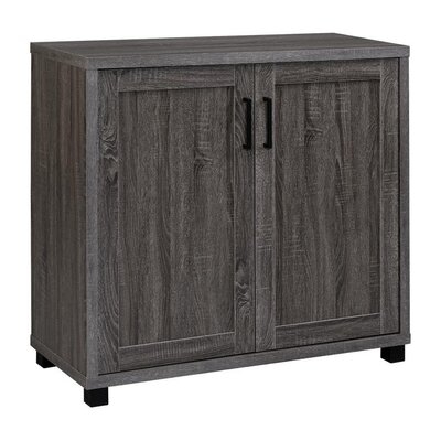 Wooden Accent Cabinet With 2 Doors With Grain Details, Gray - Image 0