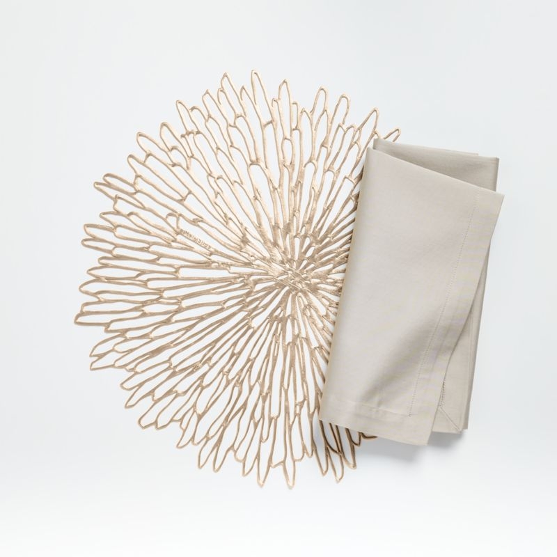 Chilewich ® Bloom Champagne Gilded Vinyl Placemat - Image 2