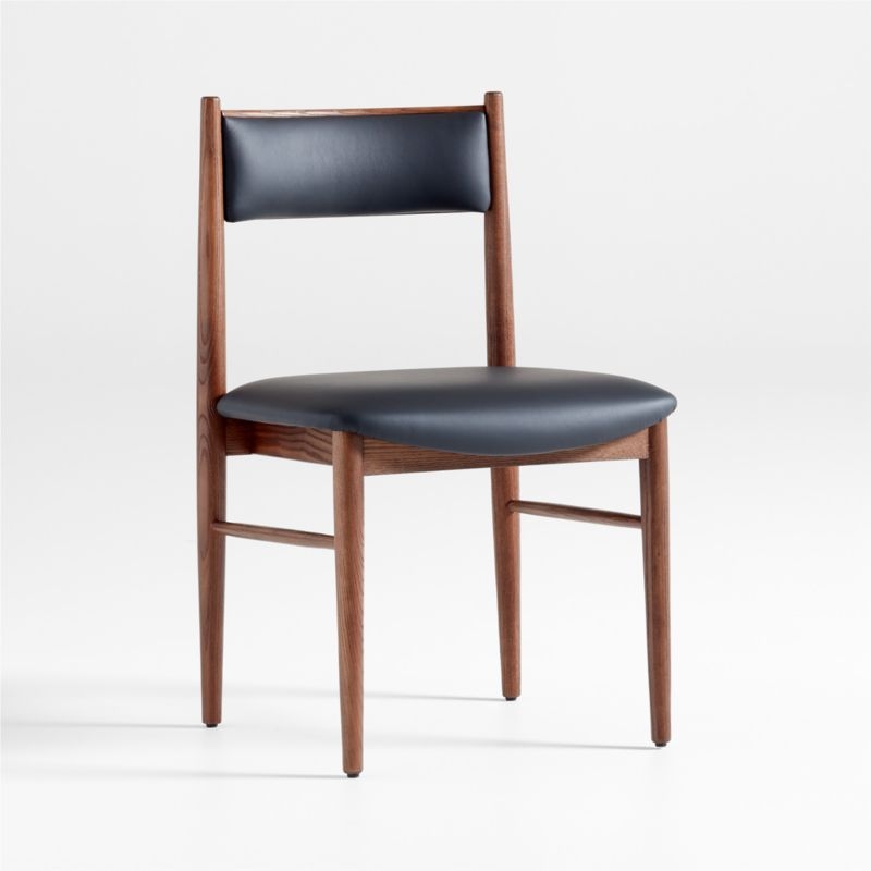 Petrie Barley Ash Black Leather Dining Chair - Image 2