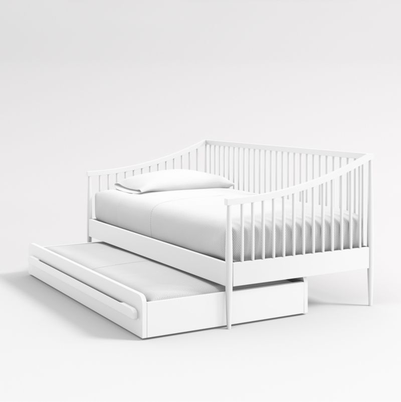 Kids White Twin Trundle Bed - Image 9