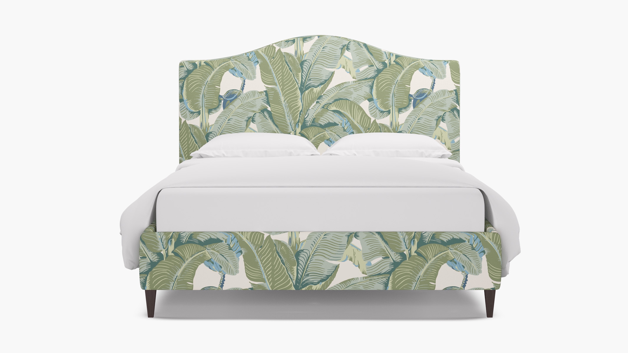 Camelback Bed, Pistachio Martinique®, Espresso Square Tapered Leg, Twin - Image 0