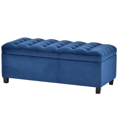 Upholstered Flip Top Storage Bench With Button Tufted Top - Image 0