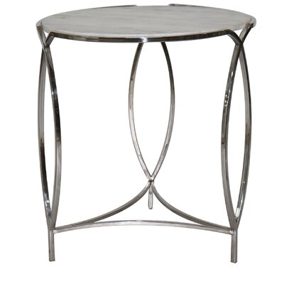 Wilker Marble Top Abstract End Table - Image 0