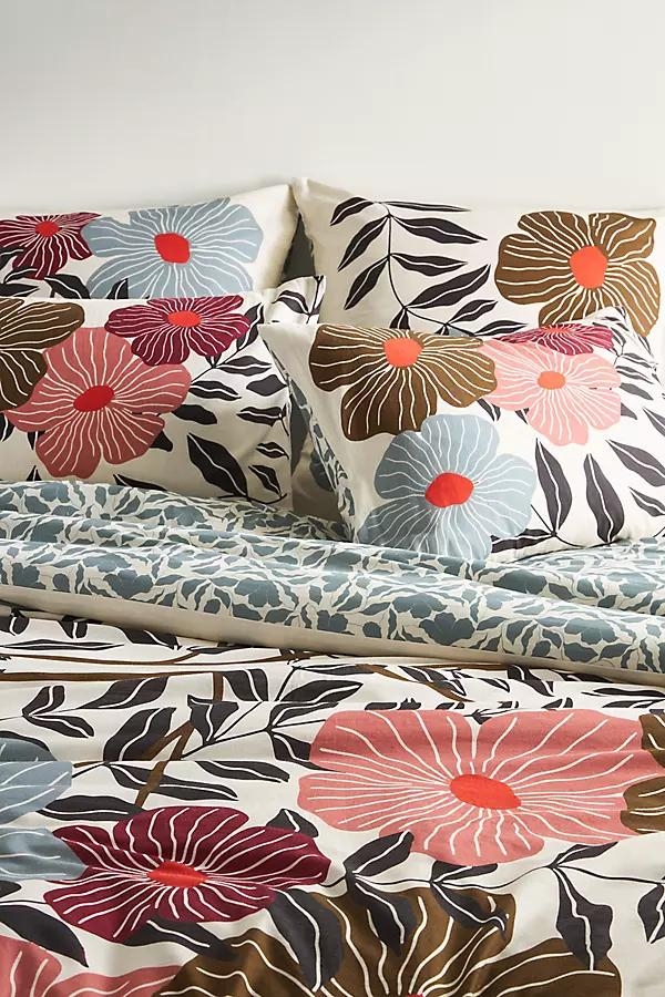 Floral Threads Organic Cotton Printed Floral Duvet Cover - Image 0