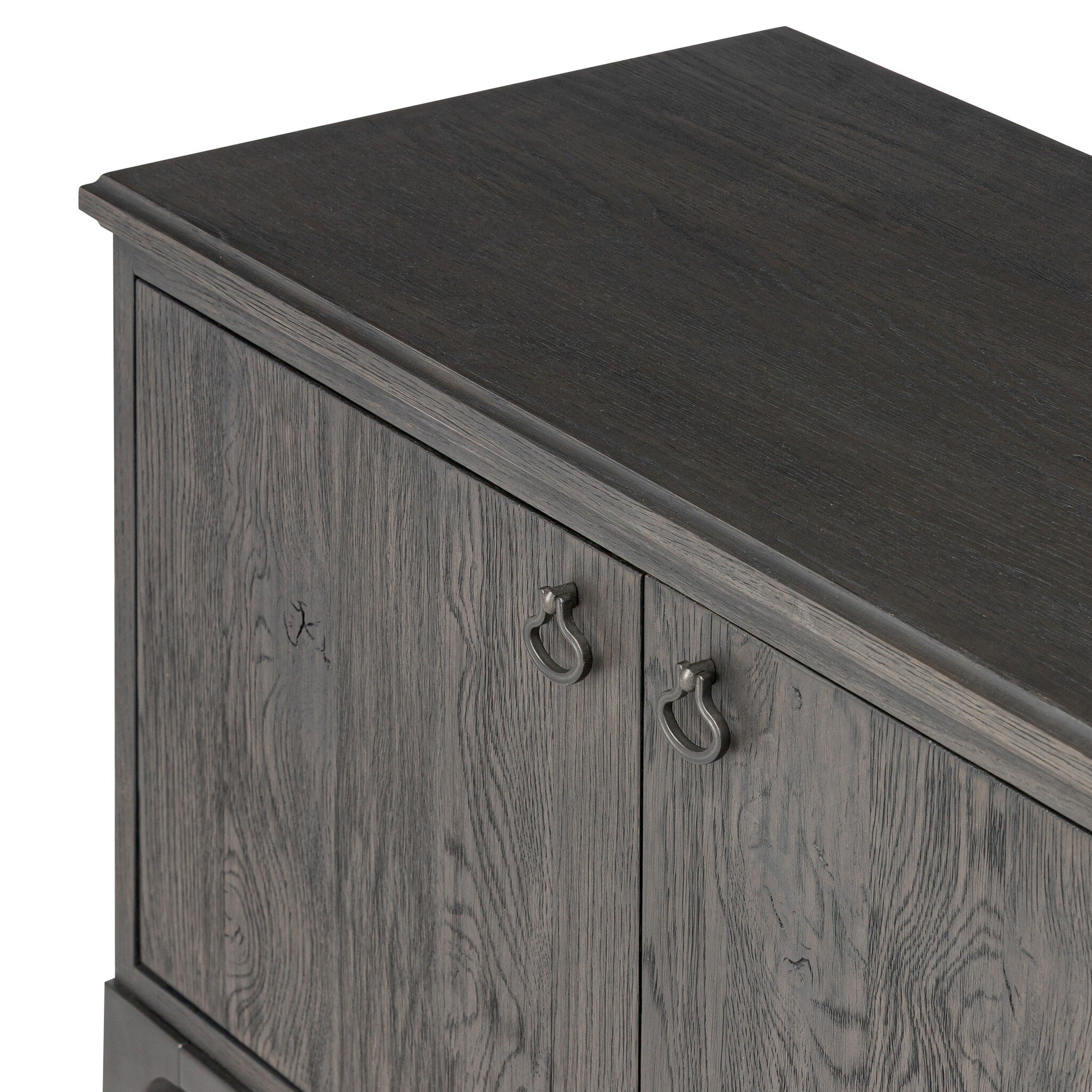 Alden Media Console - Worn Black Oak Veneer - Image 7