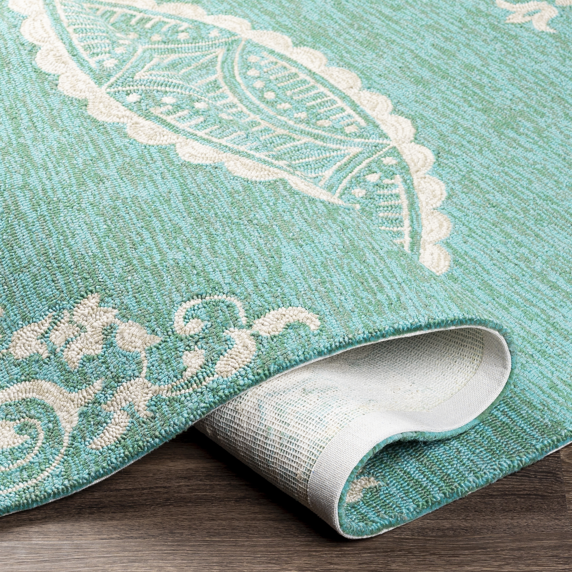 Rain Blue Outdoor 2' x 3' Handmade Rug - Image 4