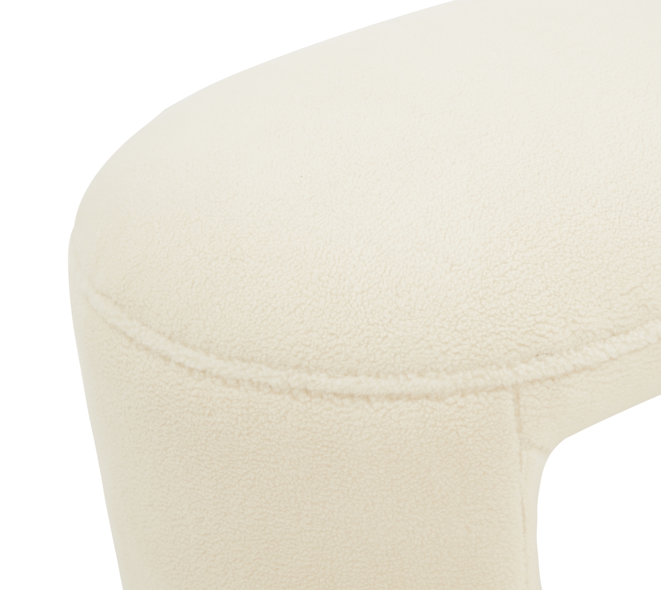 Vivie Faux Shearling Bench - Ivory - Image 2