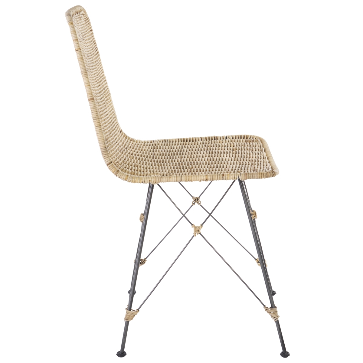 Minerva Weaved Dining Chair - Light Natural / Black - Image 6