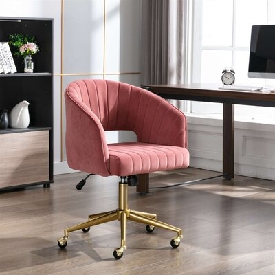 Home Office Task Chair Wheels, Upholstered Home Office Desk Modern Swivel Accent Chair - Image 0