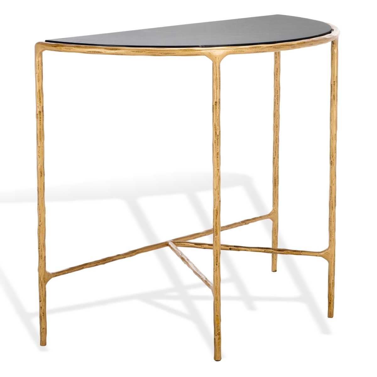 Jessa Forged Metal Console Table - Brass/Black - Image 4
