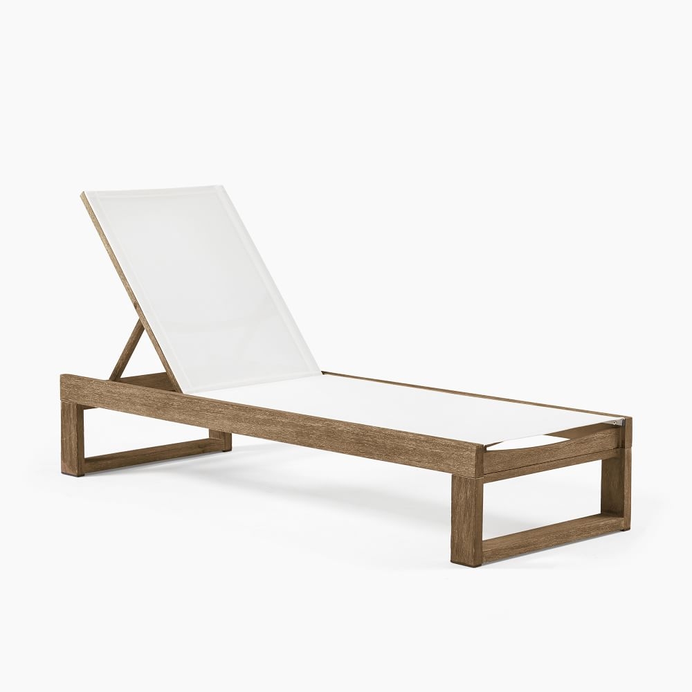 Portside Outdoor Textilene Chaise Lounge, Driftwood - Image 0