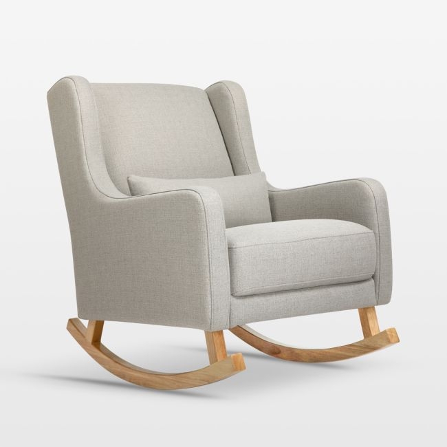 Babyletto Kai Grey Performance Nursery Rocking Chair with Wood Legs - Image 0