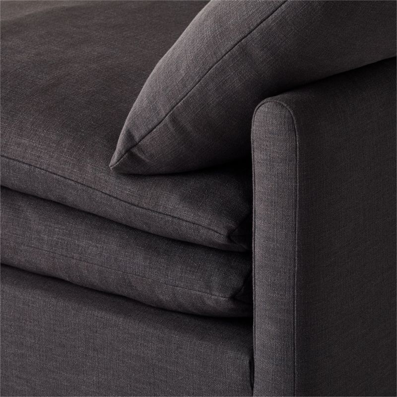 Mattea Charcoal Black Performance Linen Left-Arm Chair - Image 5