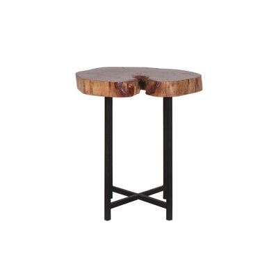Pradnya Live Edge Acacia & Industrial Iron Accent Side Table - Image 0